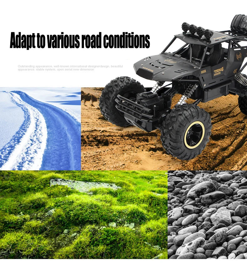 Coche RC 4WD 1:12 y 1:16 Rock Crawler Todoterreno con LED