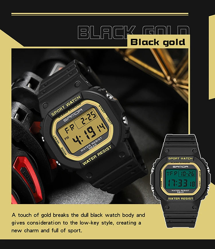 Reloj Digital SANDA 2107 Militar para Hombre, Estilo G Sport LED