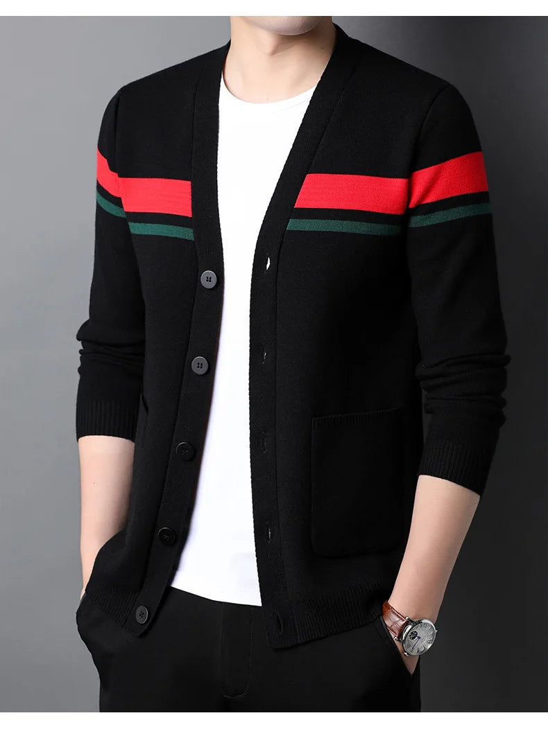 Cárdigan de Punto para Hombre con Cuello en V — Estilo Casual