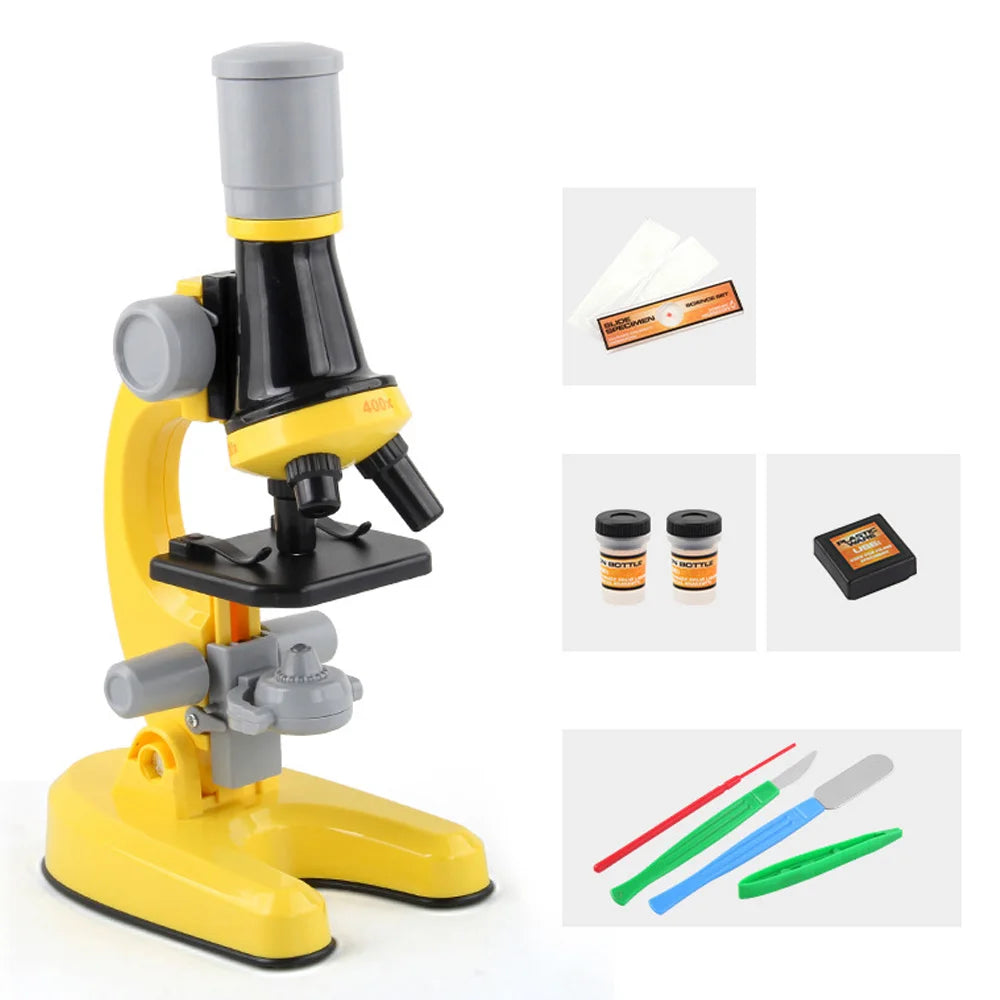 Kit Microscopio Educativo para Niños LED 100X 400X 1200X