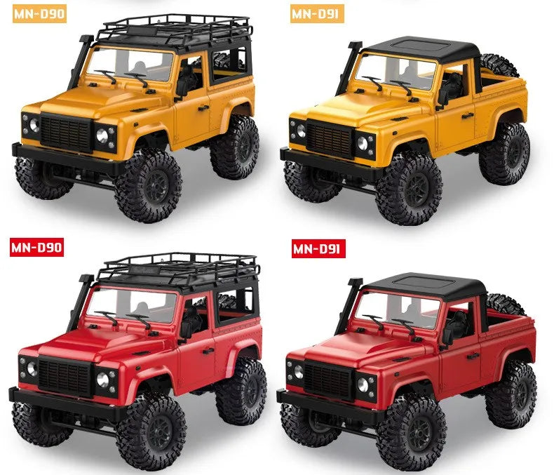 Camioneta RC 4WD Todoterreno con Luces y Control Remoto 2.4G