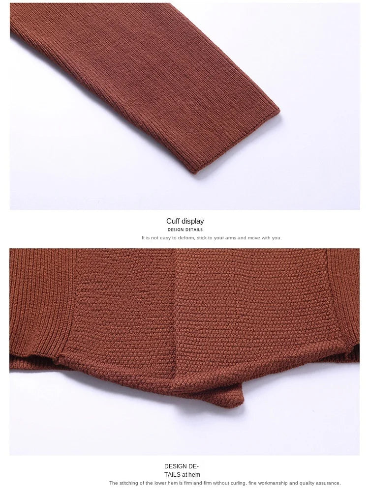 Cárdigan de punto ajustado de lana para hombre, ropa de calle de marca de alta calidad, suéter japonés, abrigos informales, chaqueta, ropa para hombre 2025