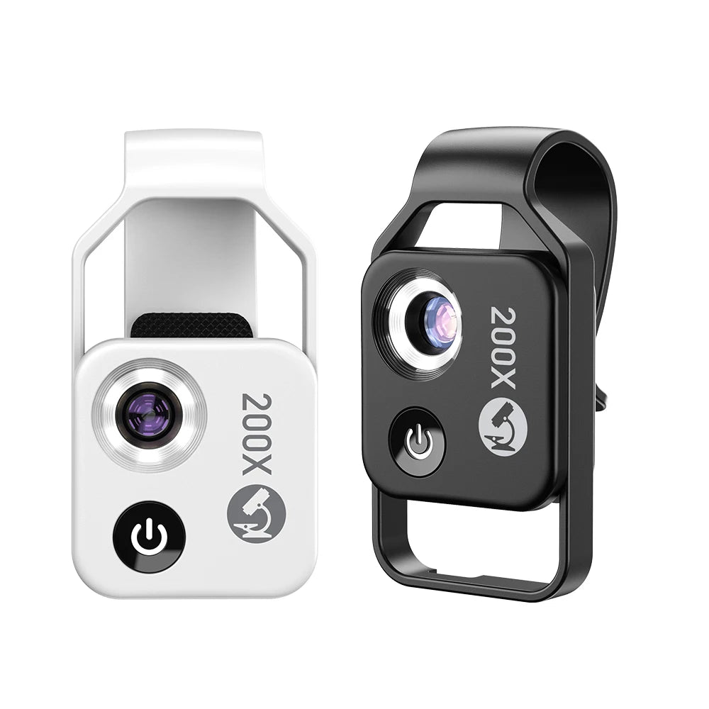 Lente Microscopio 200X para Teléfono con Luz LED y Filtro CPL