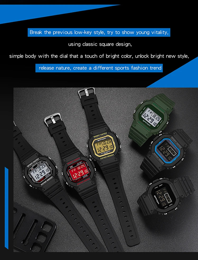Reloj Digital SANDA 2107 Militar para Hombre, Estilo G Sport LED