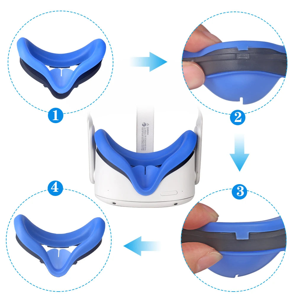 Cubierta de máscara de silicona VR, almohadilla facial, almohadilla protectora para ojos para Oculus Quest 2, accesorios para dispositivos VR