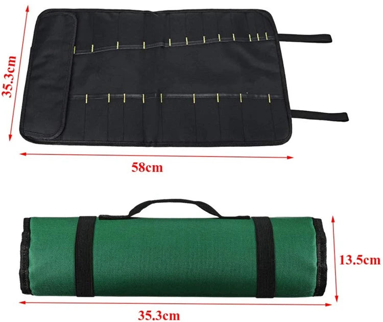 LMETJMA Premium 22 ranuras bolsa para cuchillos de Chef tela Oxford bolsa enrollable para cuchillos portátil duradero bolsa de almacenamiento de cubiertos funda de transporte KC0318