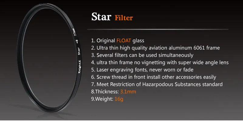 KnightX Filtros y Lentes 52mm para Teléfono Cámara Profesional