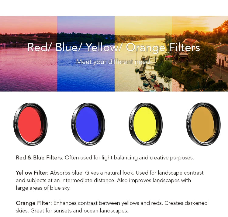Kit 7 Lentes para Teléfono APEXEL con Filtros UV y CPL