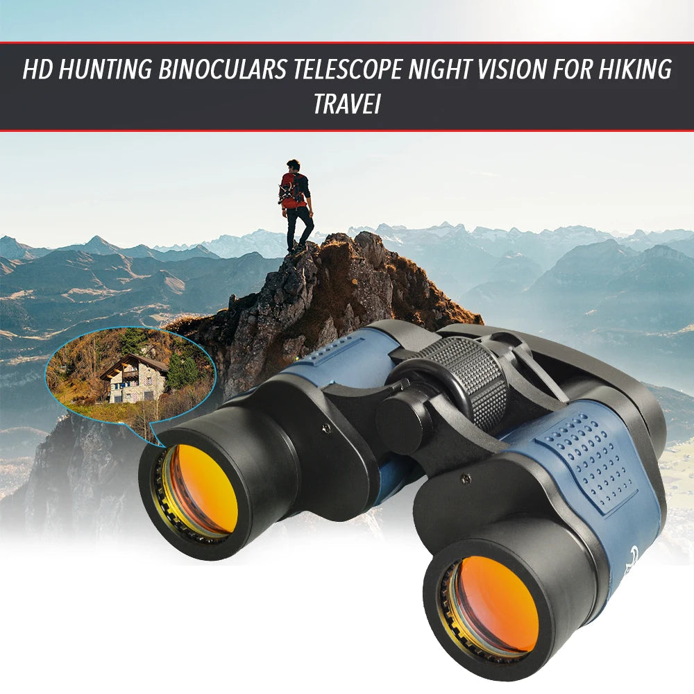 Binoculares HD 60x60 Visión Nocturna, 3000m, Prisma BAK4