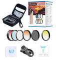 Kit APEXEL 7 Filtros de Lente 52mm para Cámara y Celular