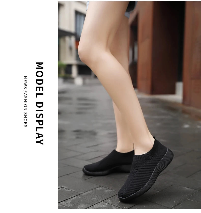 Zapatos vulcanizados para mujer, zapatillas de deporte de alta calidad para mujer, zapatos planos sin cordones, mocasines para mujer de talla grande 42, zapatos planos para caminar