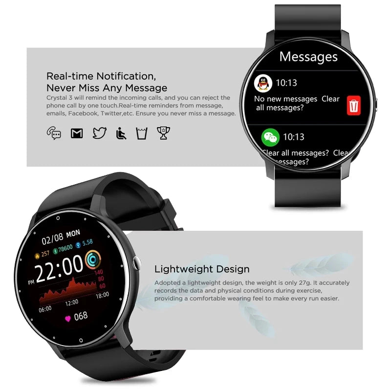 Reloj Inteligente Deportivo Impermeable con Monitor de Ritmo Cardíaco