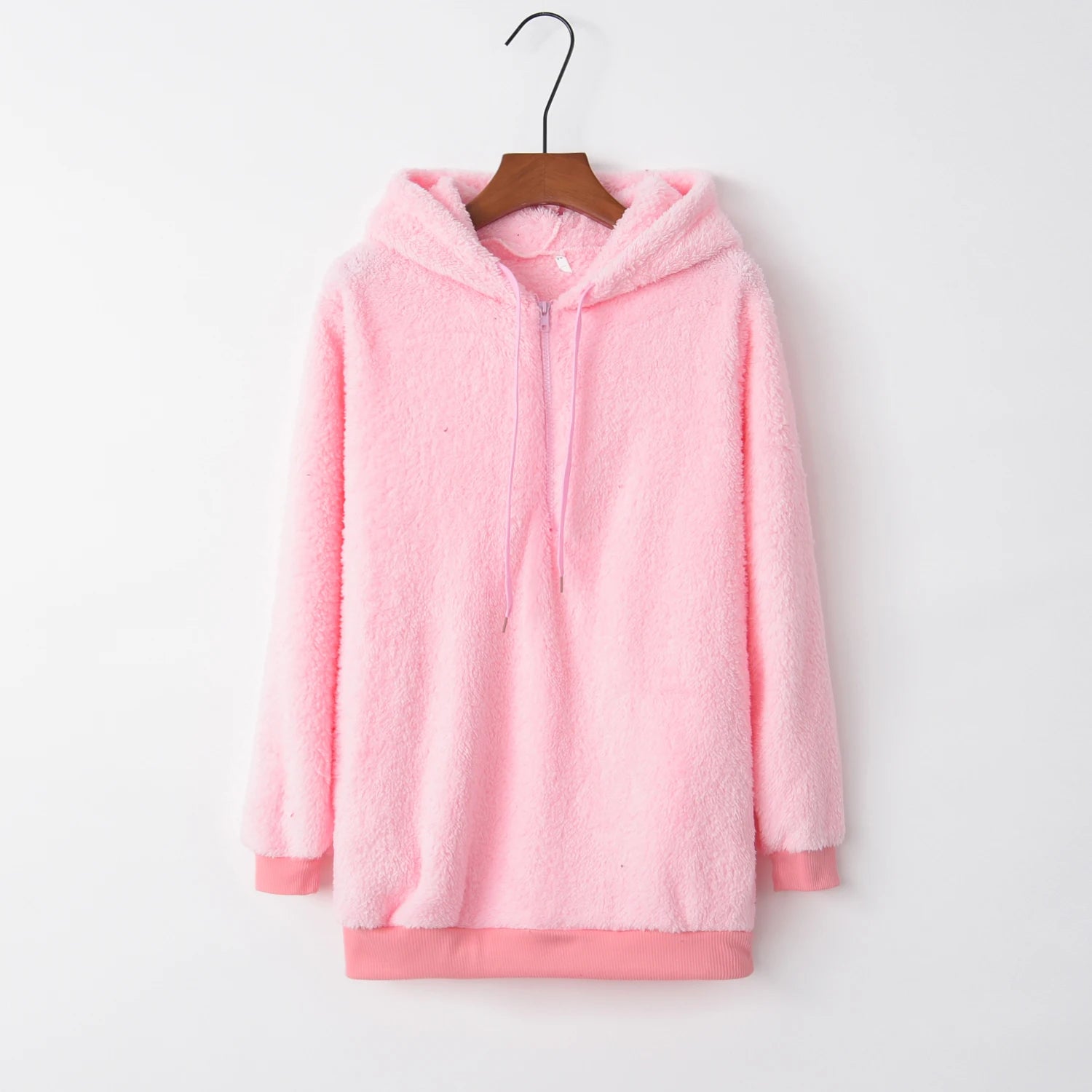 Suéter con capucha de manga larga para mujer, abrigo monocromático, tendencia de moda