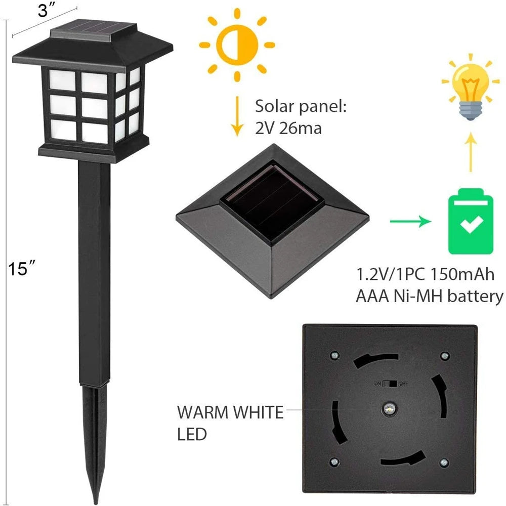 Luces Solares LED para Jardín y Caminos Exteriores Impermeables