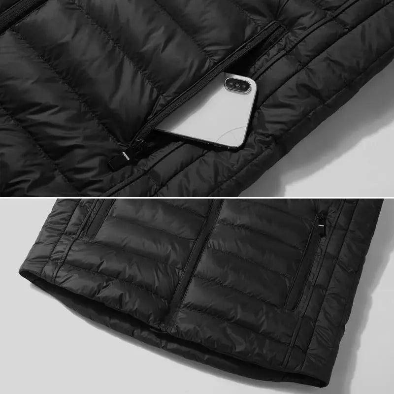 Chaleco calefactor eléctrico USB para hombre, ropa de invierno, para esquí, con almohadilla térmica, interfaz USB, chaleco cálido de invierno