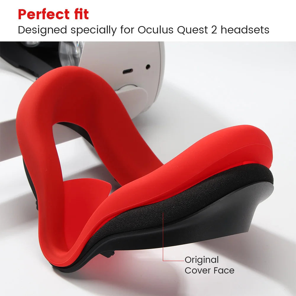 Cubierta de máscara de silicona VR, almohadilla facial, almohadilla protectora para ojos para Oculus Quest 2, accesorios para dispositivos VR