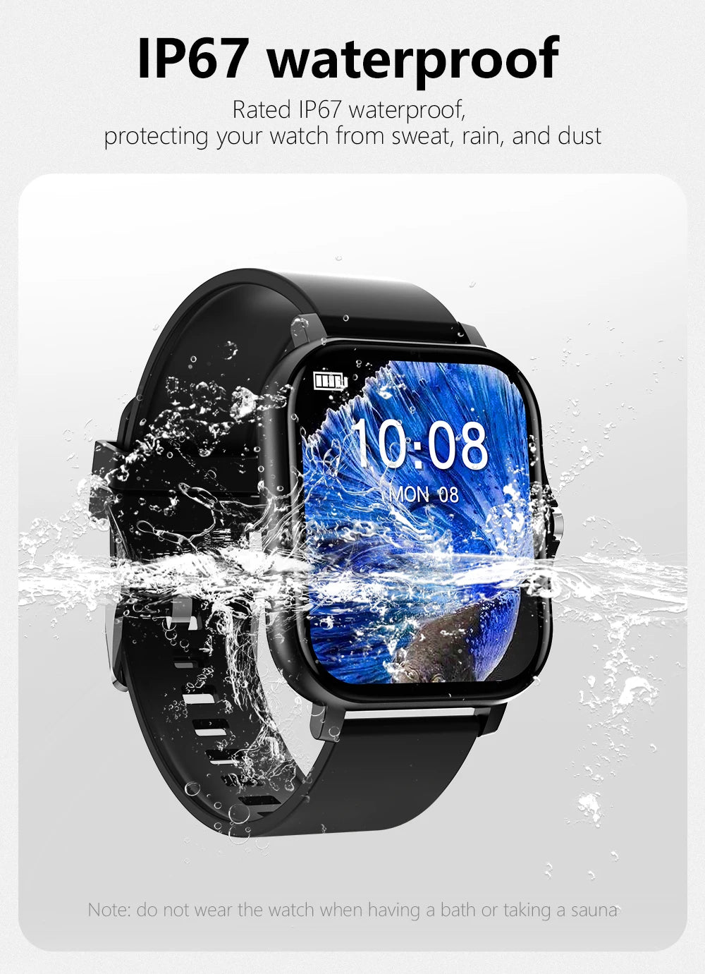 Reloj Inteligente Multifuncional con Bluetooth, Música, Fitness y Monitor de Sueño