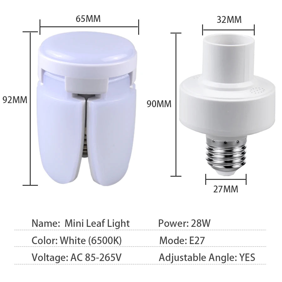 Bombilla LED E27 Plegable para Techo con Control Remoto