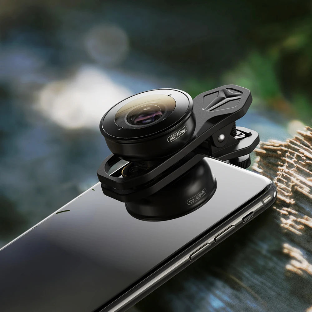 Lente Ojo de Pez APEXEL HD 195 Grados para iPhone y Smartphones Android