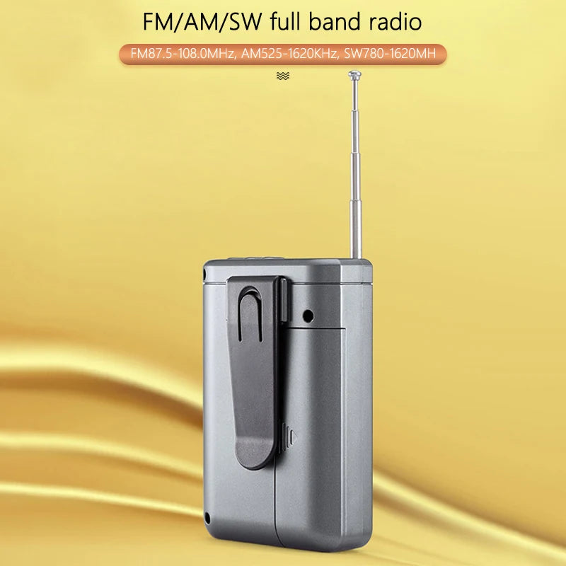 Radio FM AM SW de Banda Mundial con Tarjeta TF y Auriculares