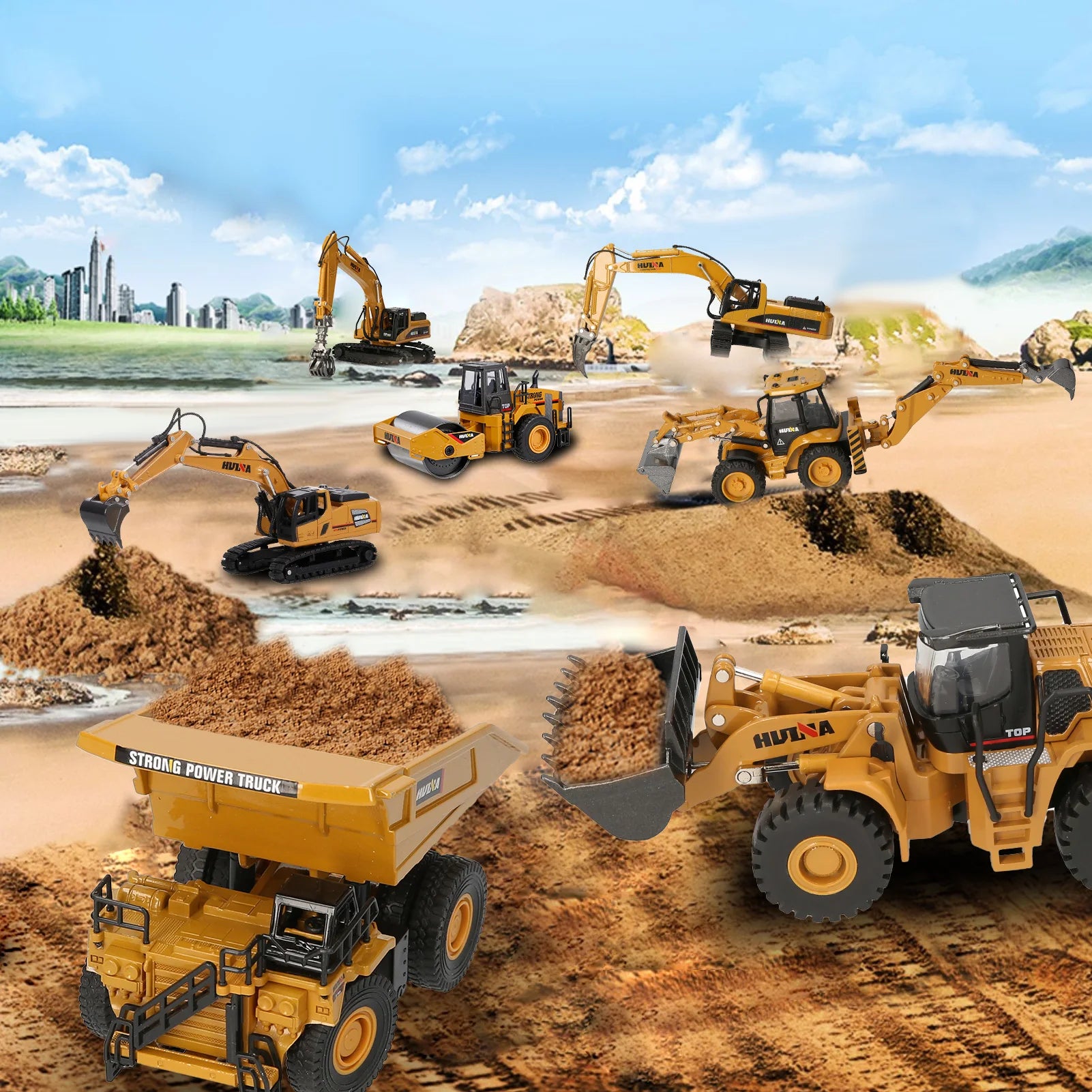 Vehículos de Construcción HUINA 1:60 Diecast Metal Juguete