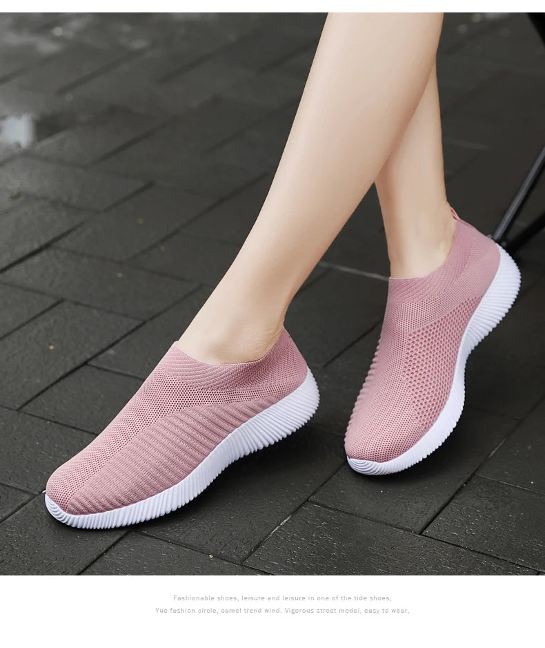 Zapatos vulcanizados para mujer, zapatillas de deporte de alta calidad para mujer, zapatos planos sin cordones, mocasines para mujer de talla grande 42, zapatos planos para caminar