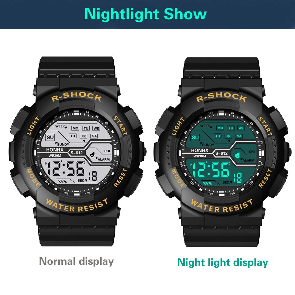 Reloj Digital LED Deportivo Resistente al Agua 30m