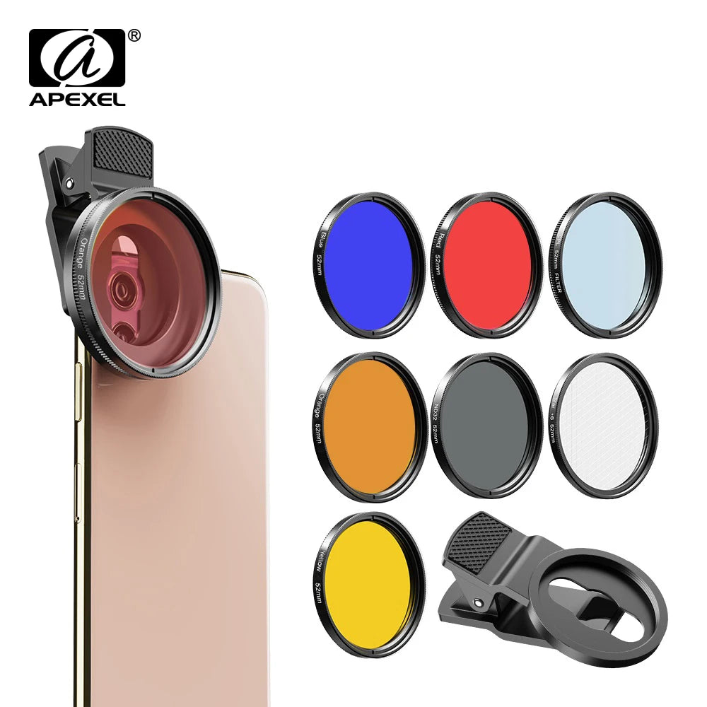 Kit de Lentes de Cámara APEXEL 0.45x para Smartphone y DSLR