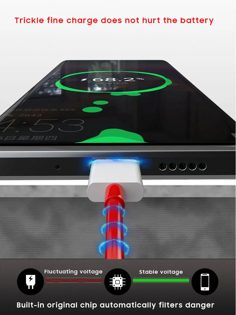 Cable de Carga Rápida 6A USB-C para OnePlus Warp/Dash