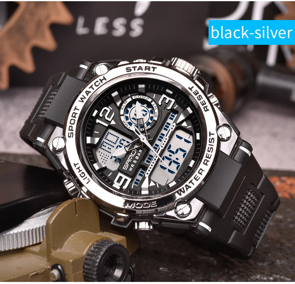 Reloj Militar SANDA Pantalla Dual LED Digital para Hombre