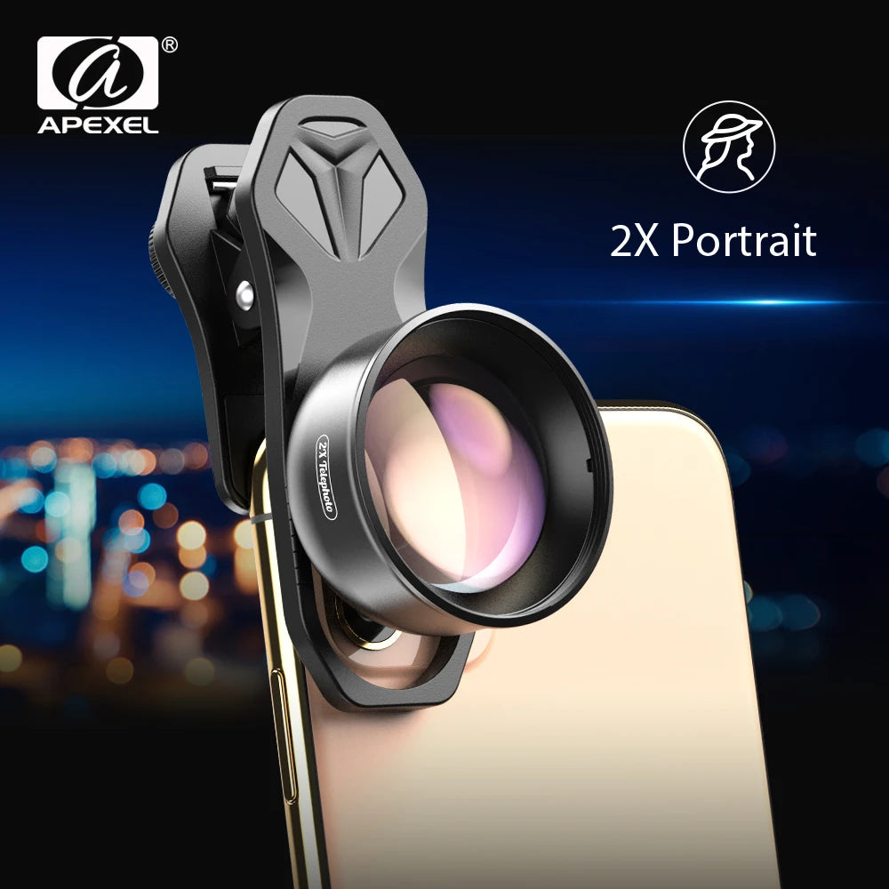 Lente Teleobjetivo APEXEL HD 2X para Celular con Filtro CPL
