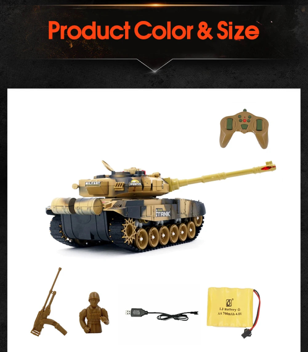 Tanque RC Grande 44cm Control Remoto Simulación Militar