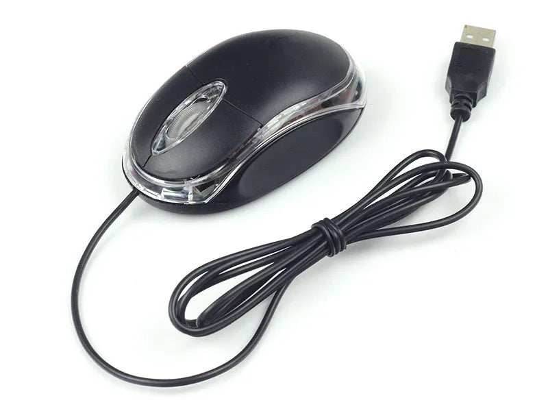 Mini ratón óptico con cable USB LED ratón de diseño ergonómico para PC/portátil/portátil