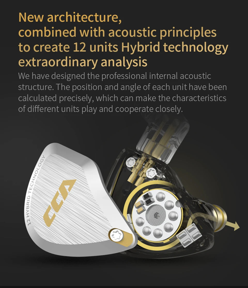 CCA C12 Auriculares Híbridos de Metal HiFi