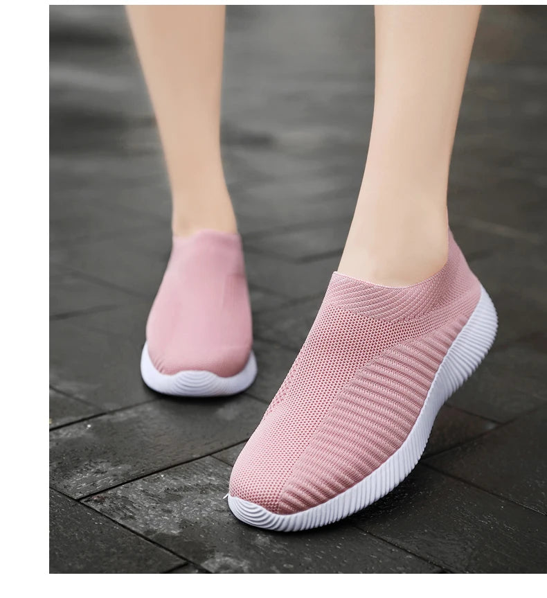 Zapatos vulcanizados para mujer, zapatillas de deporte de alta calidad para mujer, zapatos planos sin cordones, mocasines para mujer de talla grande 42, zapatos planos para caminar