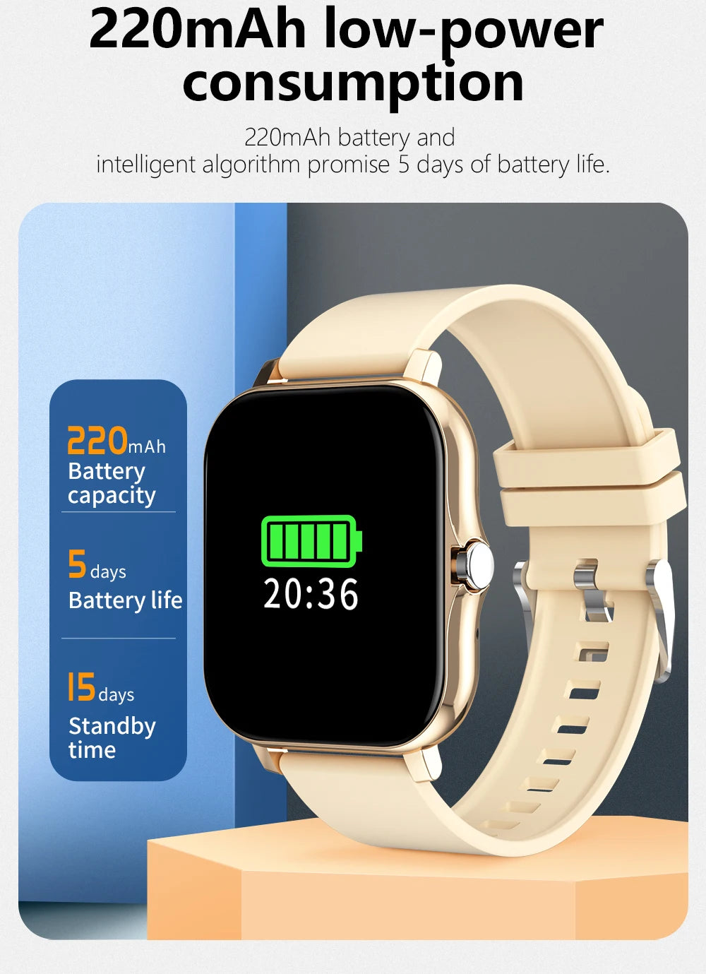 Reloj Inteligente Multifuncional con Bluetooth, Música, Fitness y Monitor de Sueño