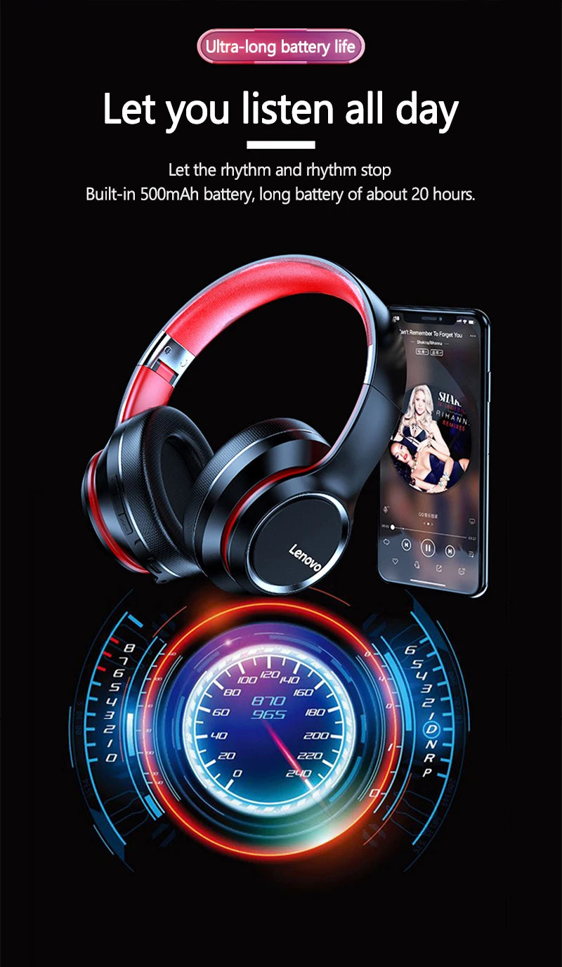 Lenovo HD200 Auriculares Bluetooth Plegables PC