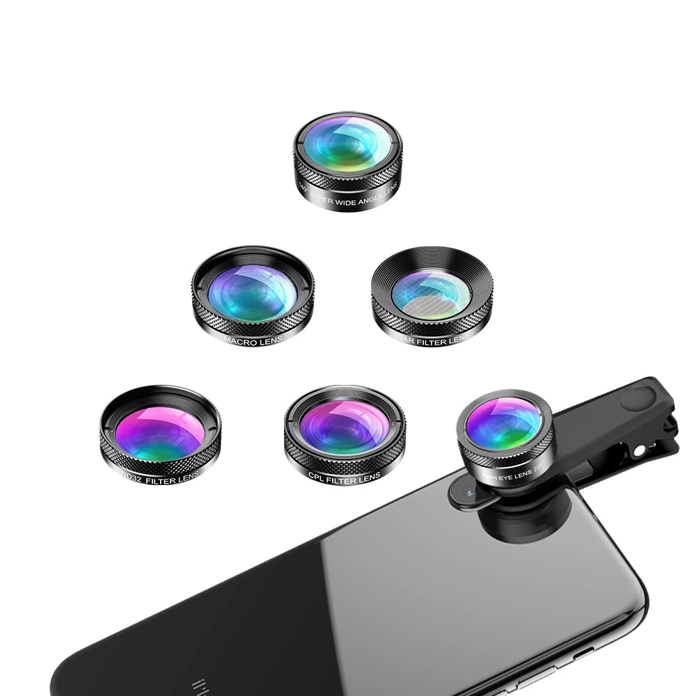 Kit 6 en 1 Lentes para Cámara de Teléfono APEXEL Universal