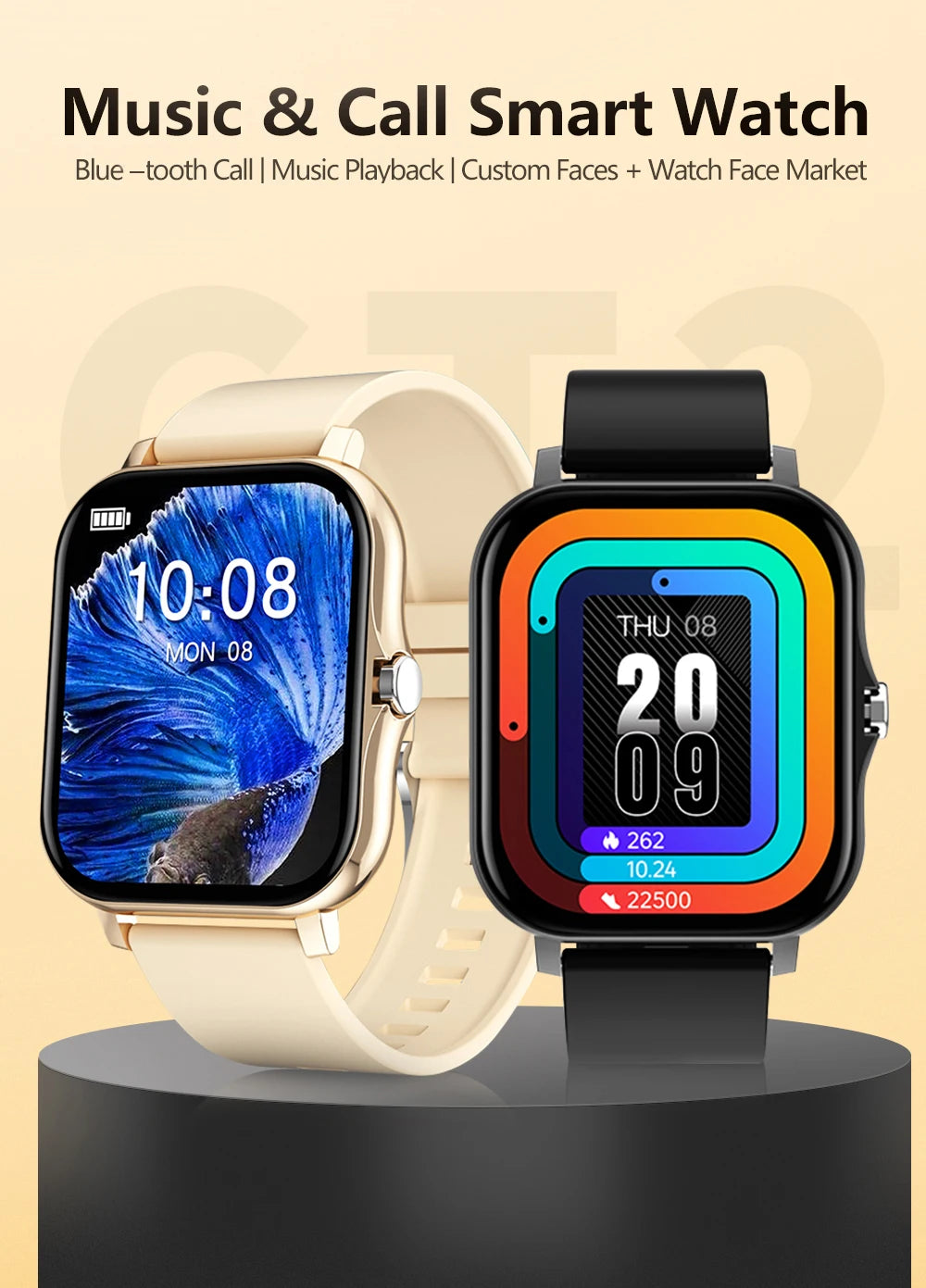 Reloj Inteligente Multifuncional con Bluetooth, Música, Fitness y Monitor de Sueño