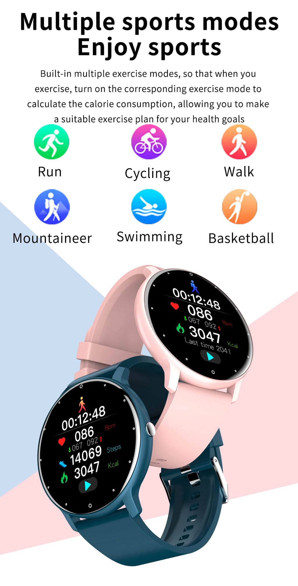 Reloj Inteligente Deportivo Impermeable con Monitor de Ritmo Cardíaco