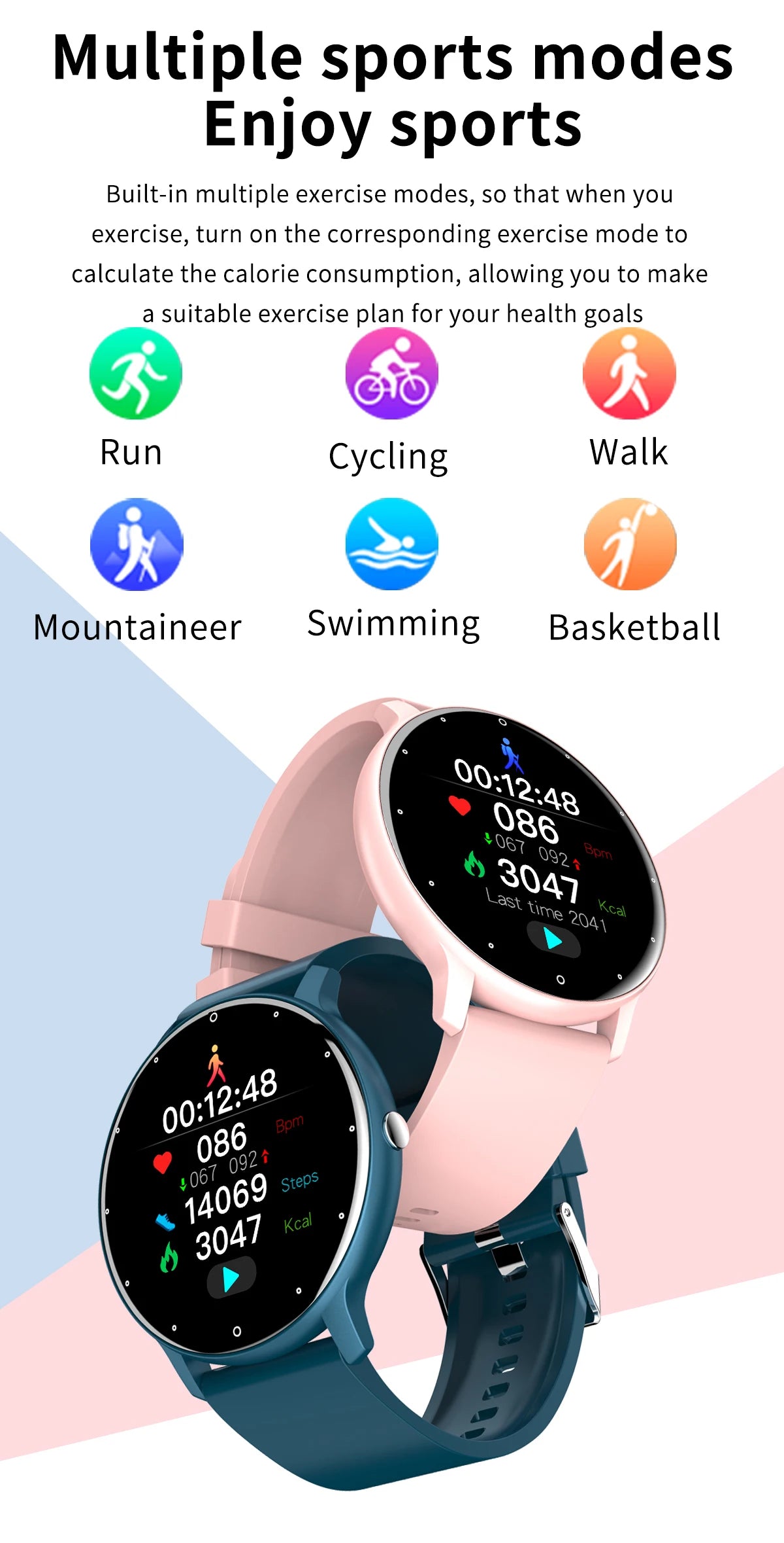 Reloj Inteligente Deportivo Impermeable con Monitor de Ritmo Cardíaco