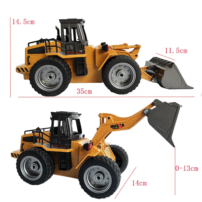 Tractor RC 1:18 con Pala Huina Juguete de Control Remoto