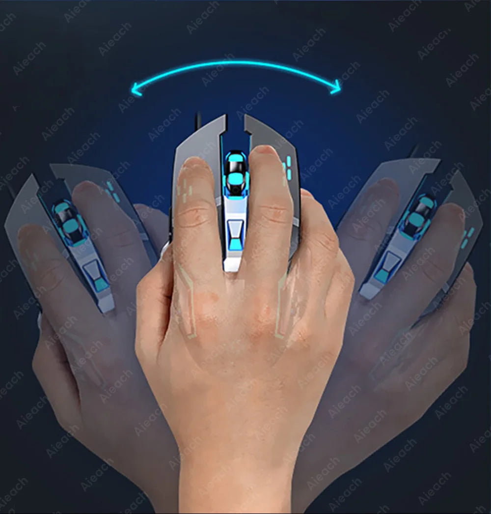 Ratón inalámbrico recargable para videojuegos, Mouse silencioso con Bluetooth, USB, mecánico, retroiluminación para deportes electrónicos, PC, Gamer