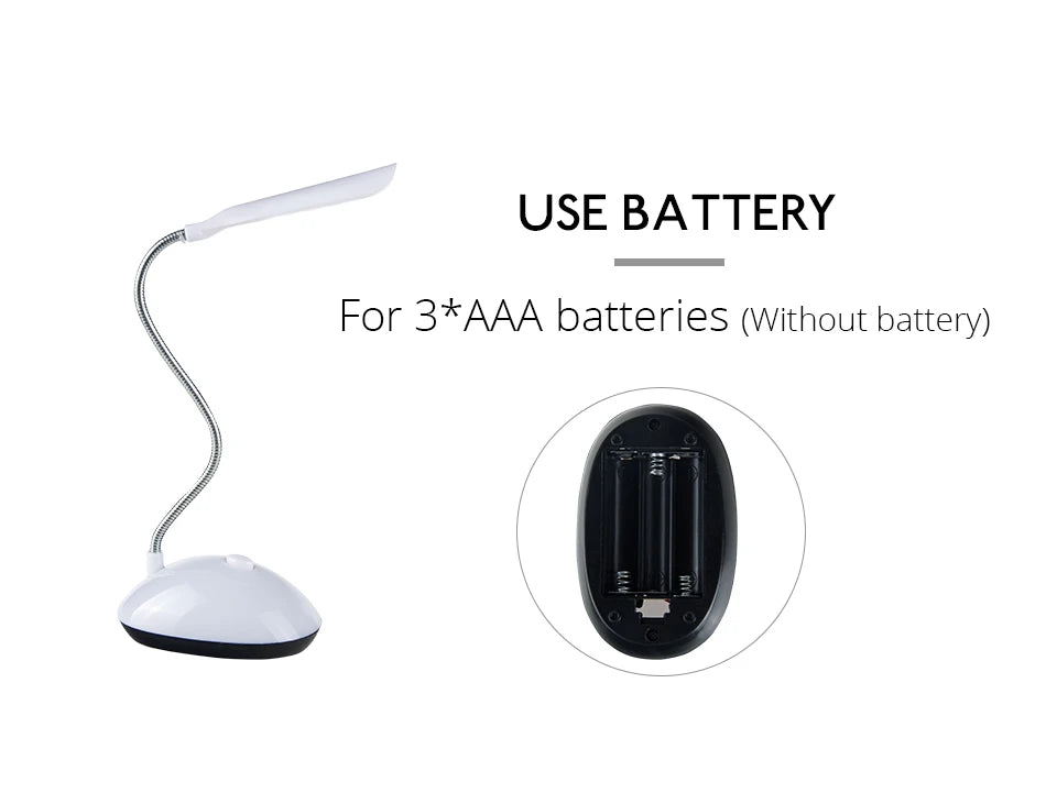 Lámpara LED de Lectura Portátil Flexible para Mesa