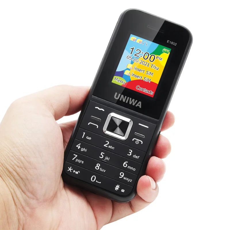 Teléfono Móvil UNIWA E1802 GSM para Personas Mayores, con Botones Grandes, Sonido Fuerte, Radio FM, Doble SIM, Desbloqueado