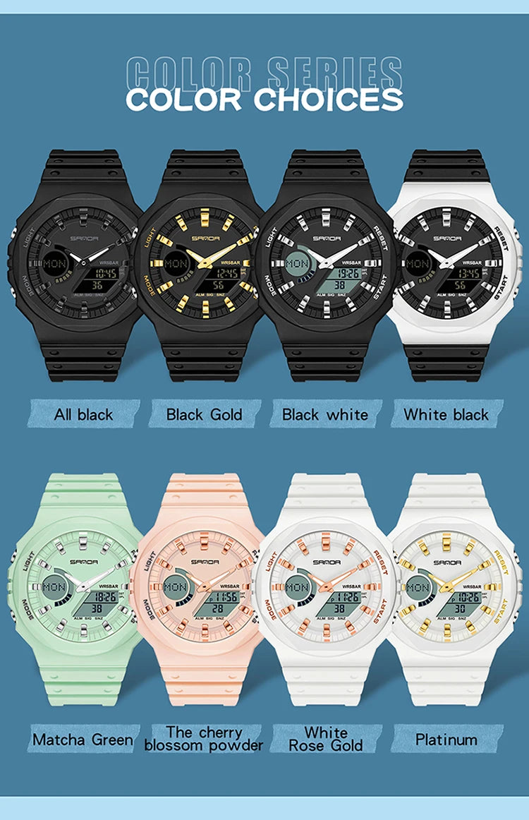 Reloj Digital LED Militar SANDA Estilo G para Hombre Resistente 50M