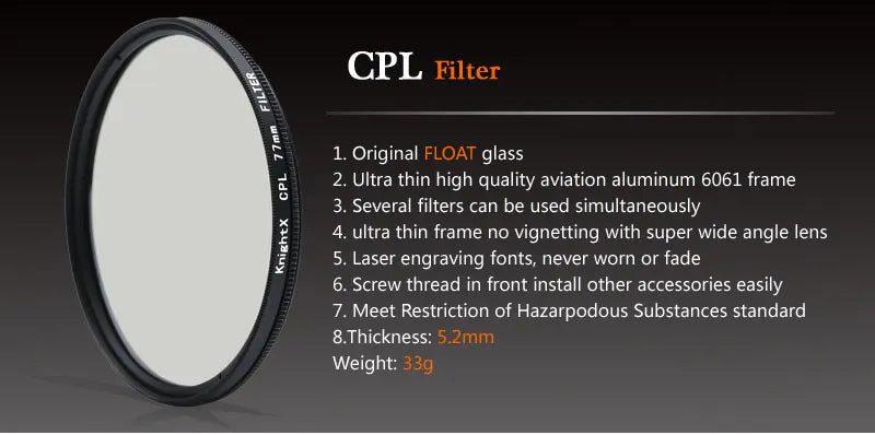 KnightX Filtros y Lentes 52mm para Teléfono Cámara Profesional