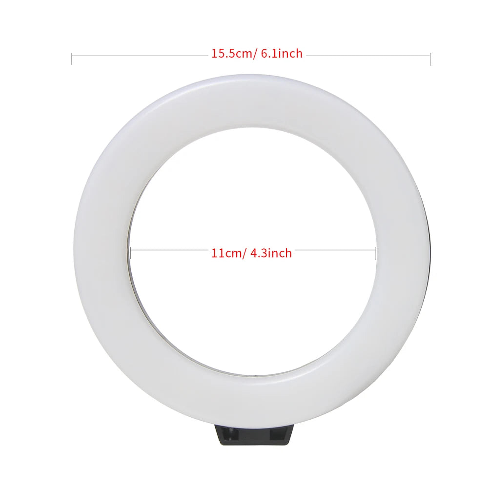 Aro de Luz LED 6 Pulgadas USB para Selfie, Streaming y Maquillaje