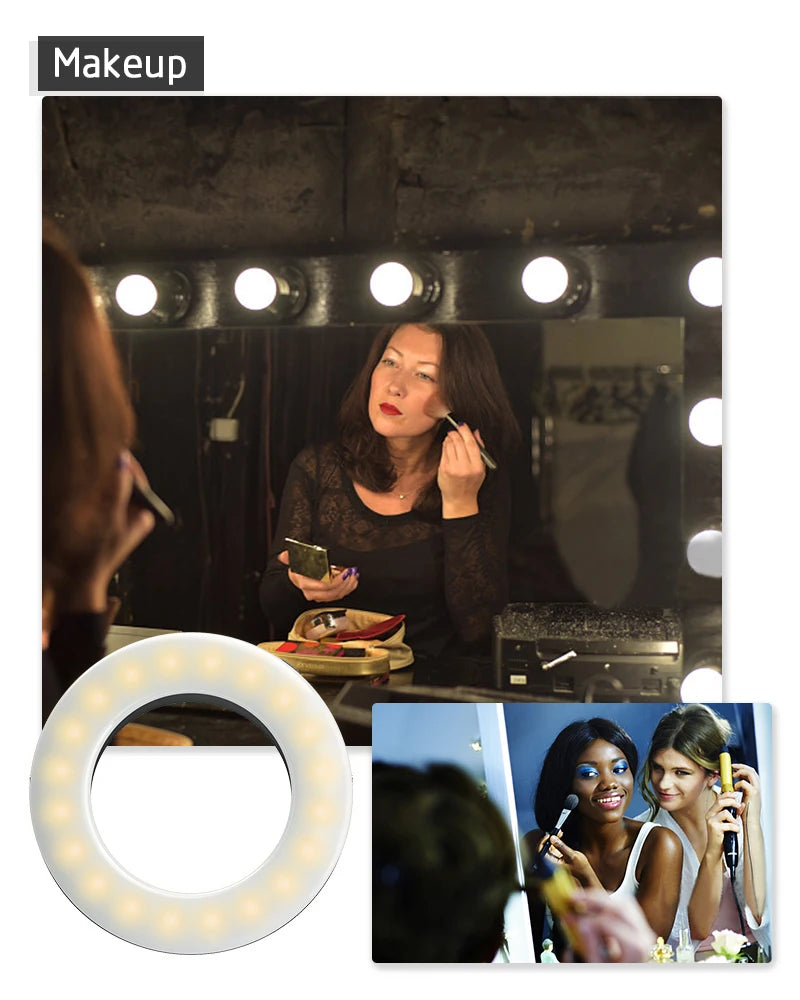 Anillo de luz LED para Selfie, lente para teléfono móvil, lámpara LED para Selfie, anillo para iPhone, Samsung, Xiaomi, teléfono, tableta, luz para Selfie