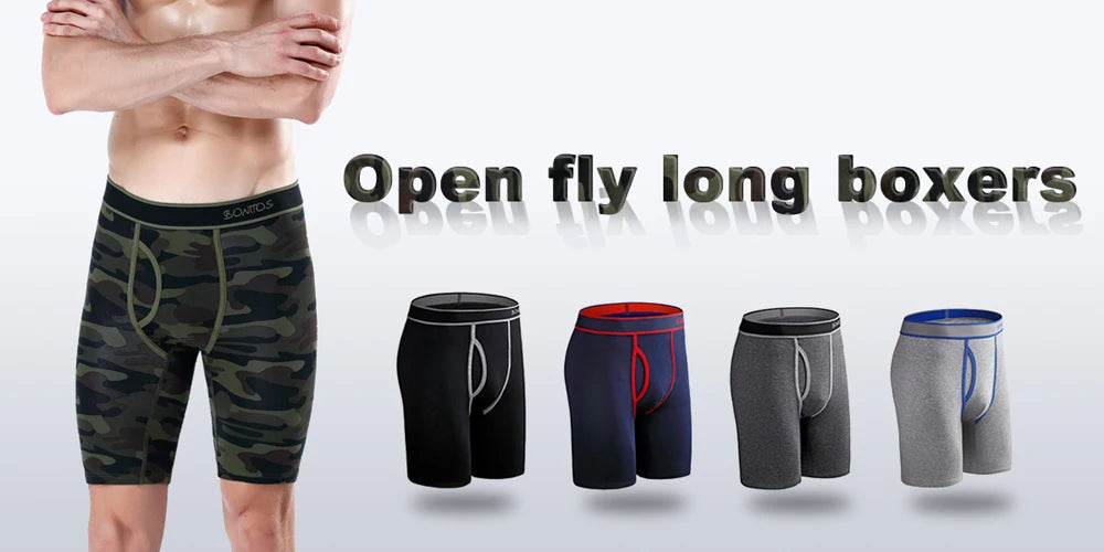 3 uds Boxers largos para hombre, lotes de ropa interior para hombre, calzoncillos de algodón para hombre, Boxershorts familiares, Boxer, pantalones cortos sexis para hombre Calecon